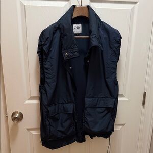 Zara Dark Blue Utility Vest